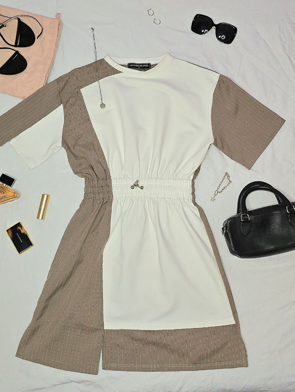 Manière De Voir Pinstripe T-shirt Dress